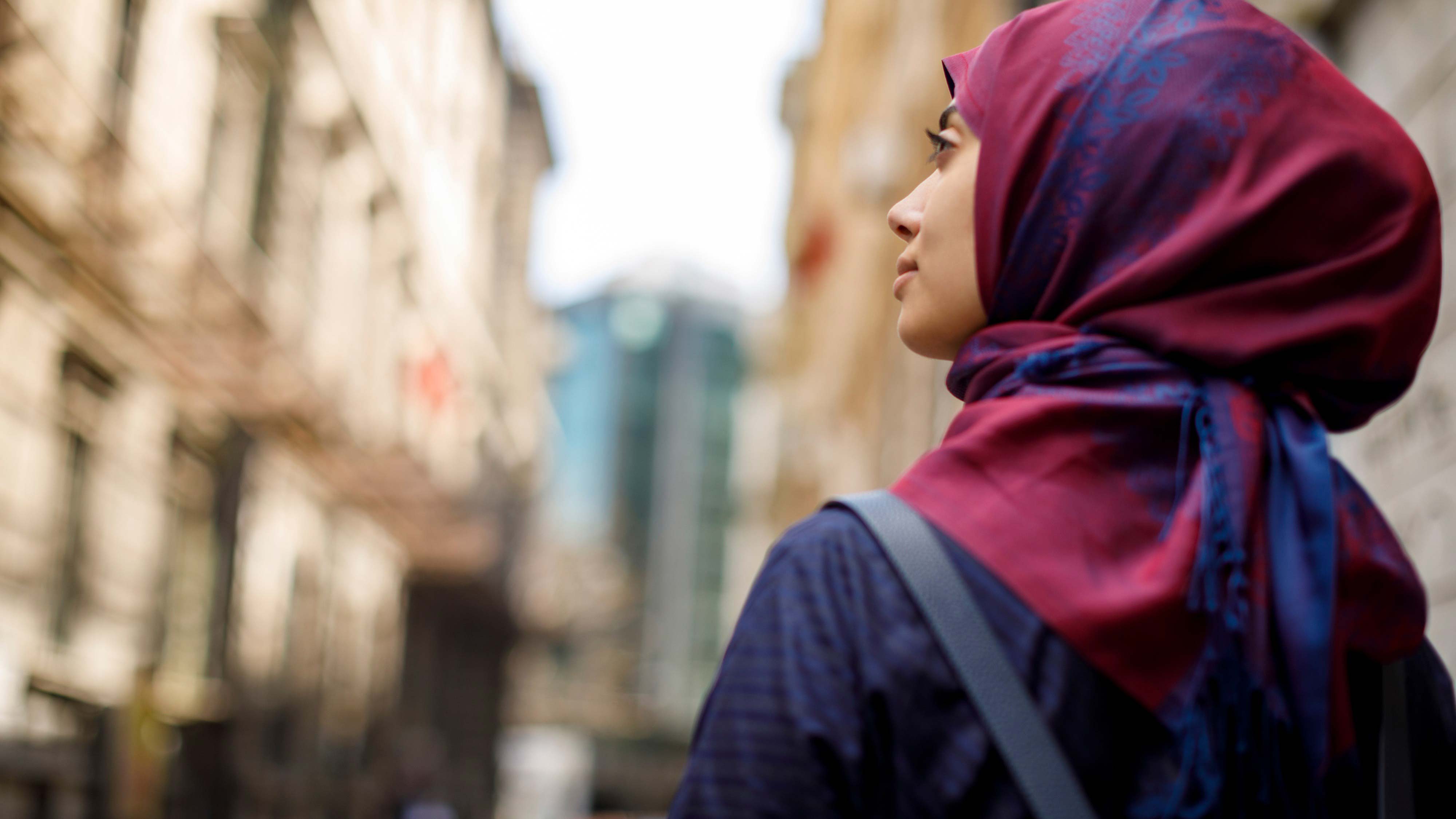 Student exploring a city