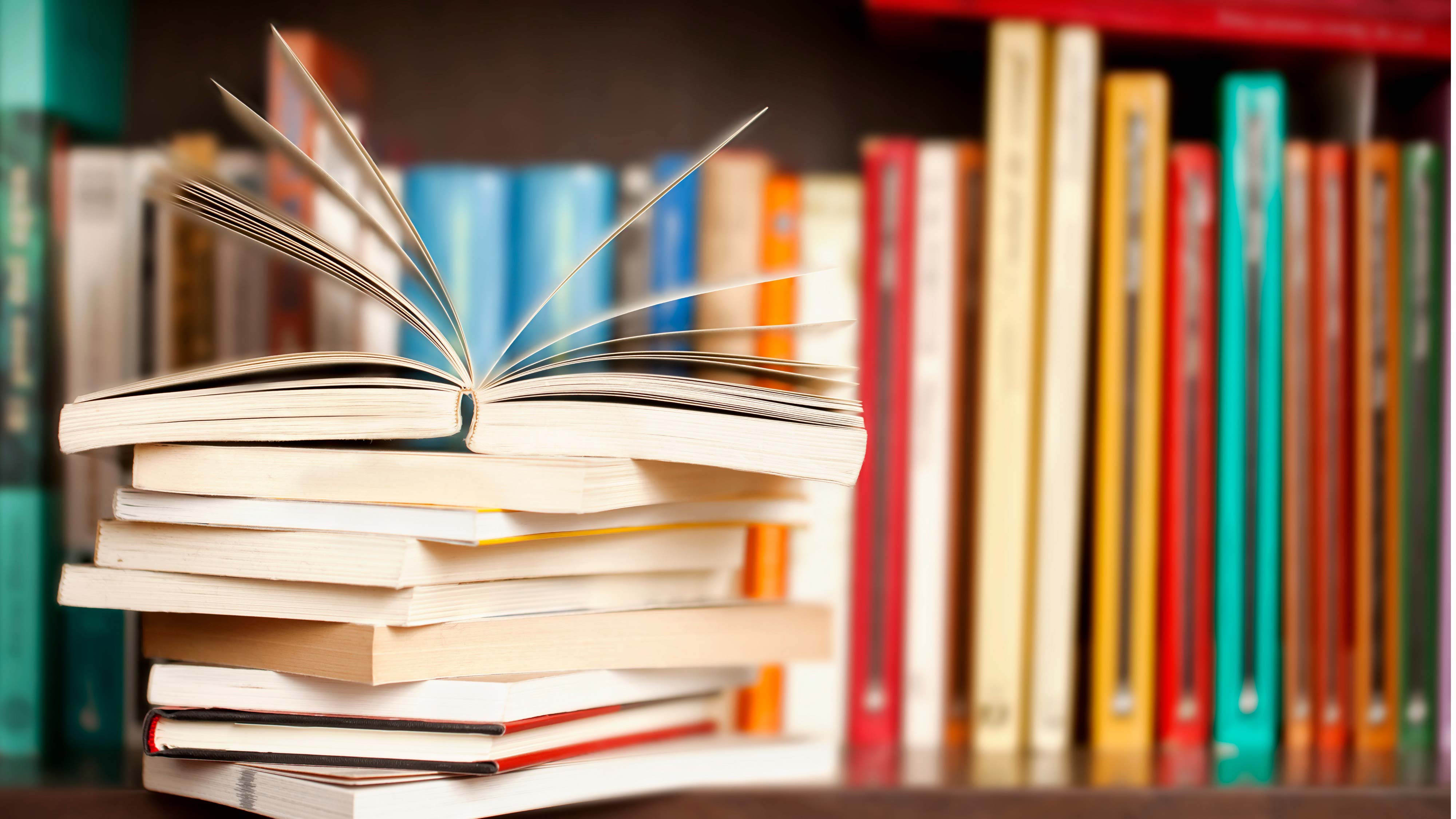 Stack of books on shelf